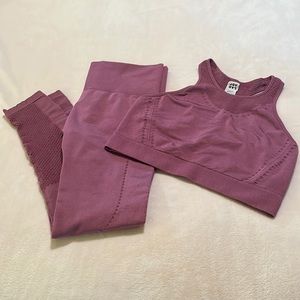 Joy Lab Mauve Sports Bra & Legging Set Size M